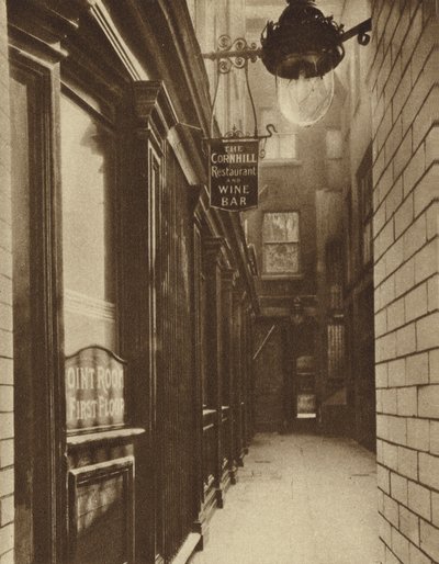 Le George and Vulture, près de Cornhill, Londres, célèbre comme le lieu où le café a été introduit à Londres par un marchand turc en 1652 - English Photographer